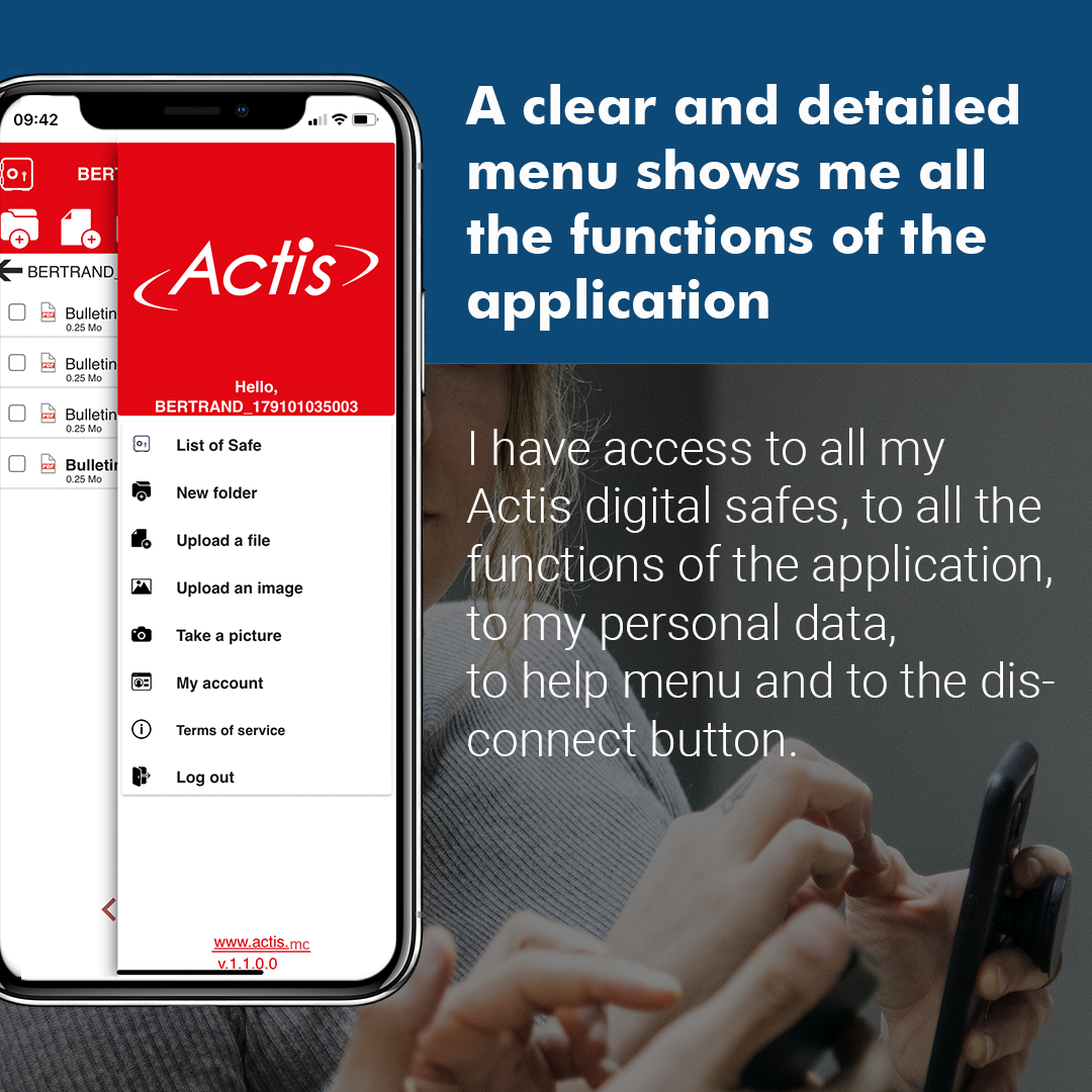 Application mobile coffre-fort numérique Actis